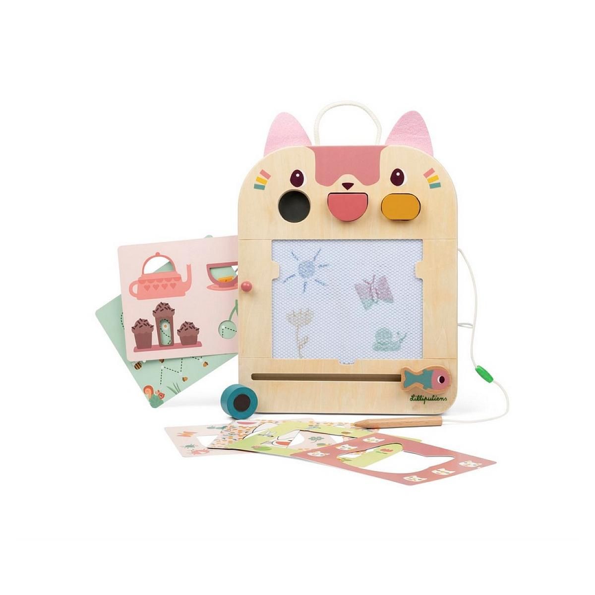 LILLIPUTIENS Ardoise magique Jeanne le chat