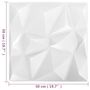 Voir la diapositive 6 : VIDAXL Panneaux muraux 3D 12 pcs 50x50 cm blanc diamant 3 m^2