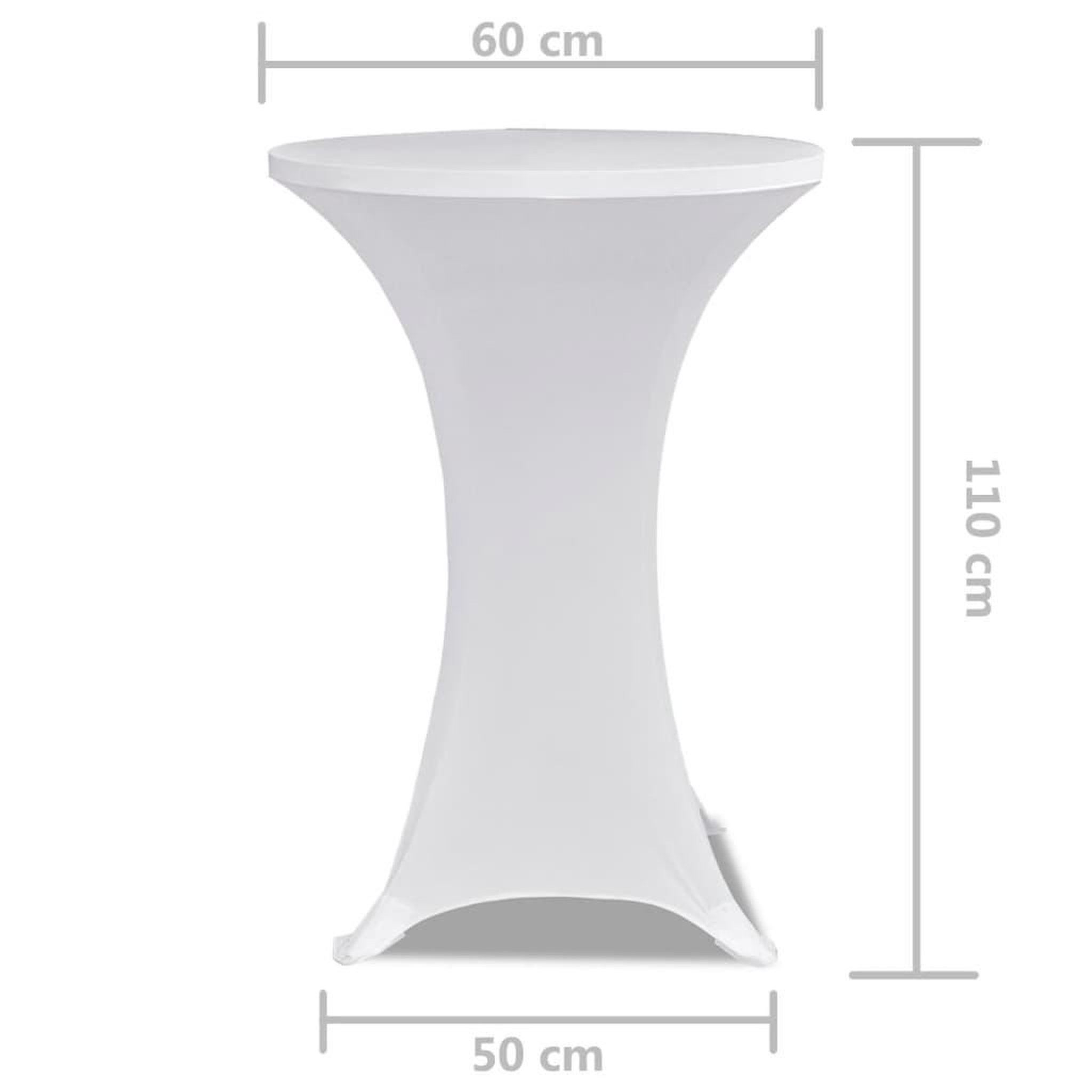 Voir la diapositive 6 : VIDAXL Housses elastiques de table Ø 60 cm Blanc 2 pcs