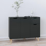 Voir la diapositive 1 : VIDAXL Buffet noir brillant 90x30x72 cm bois d'ingenierie