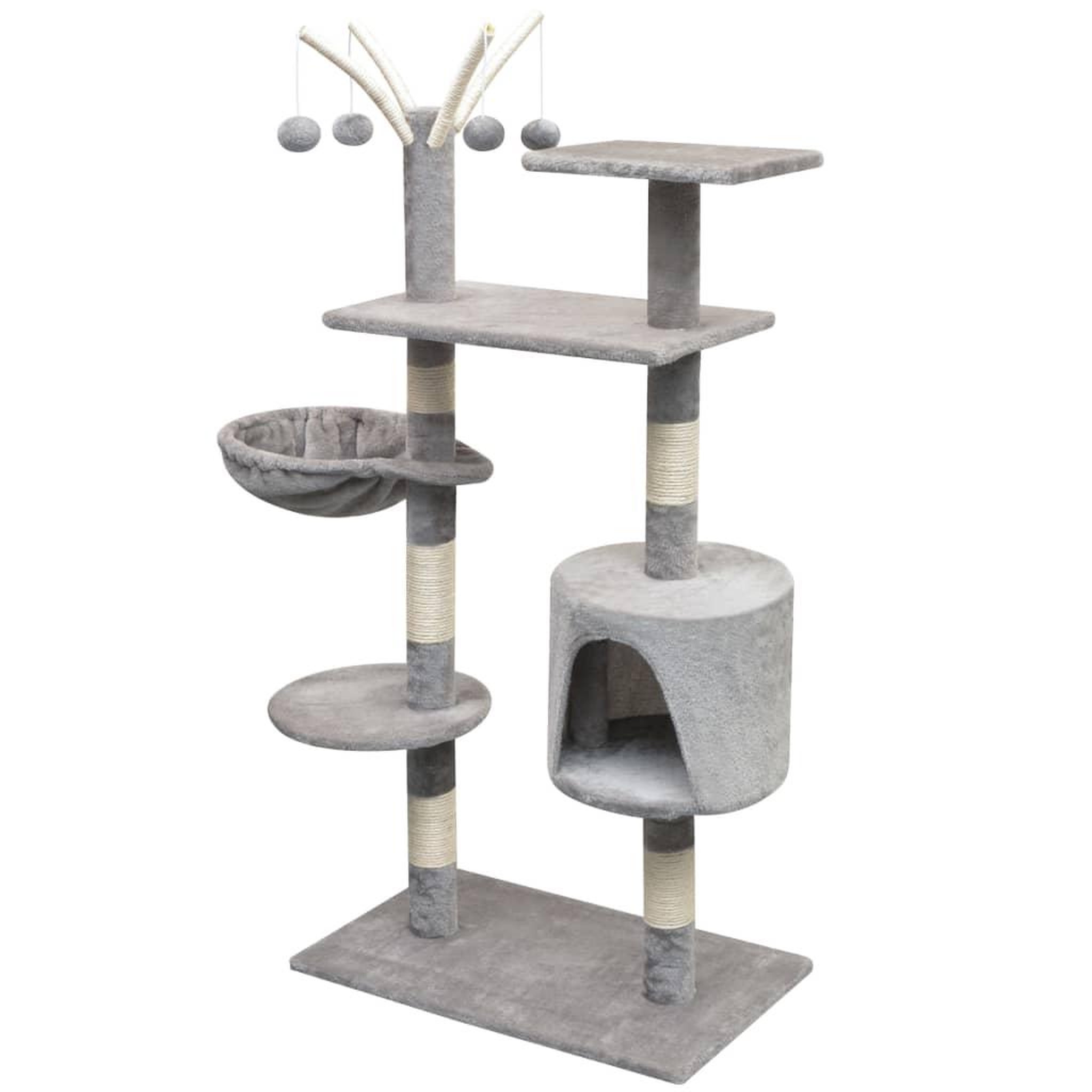 Voir la diapositive 2 : VIDAXL Arbre a chat avec griffoirs en sisal 125 cm Gris