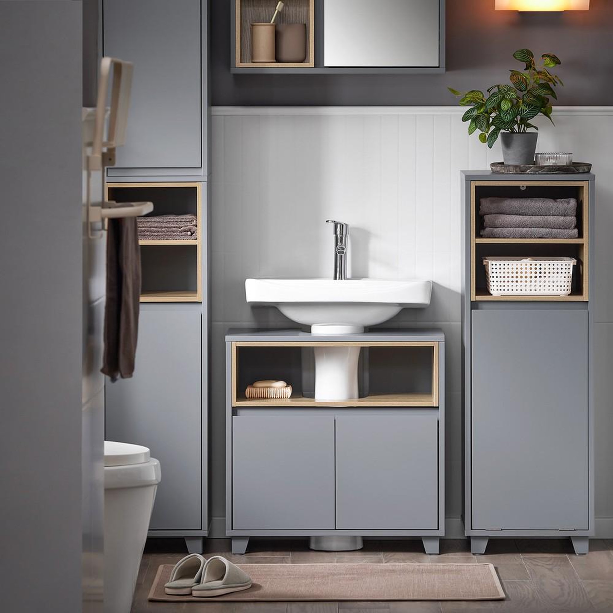 Voir la diapositive 2 : SOBUY SoBuy - Meuble Sous-vasque à deux portes - Moderne - BZR148