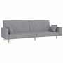 Voir la diapositive 4 : VIDAXL Canape-lit a 2 places avec repose-pied gris clair tissu