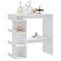 Voir la diapositive 4 : VIDAXL Table de bar avec etagere de rangement Blanc Bois d'ingenierie