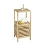 Voir la diapositive 2 : Wenko Etagère de salle de bain en bois Norway - L. 39,5 x H. 86 cm - Marron noix