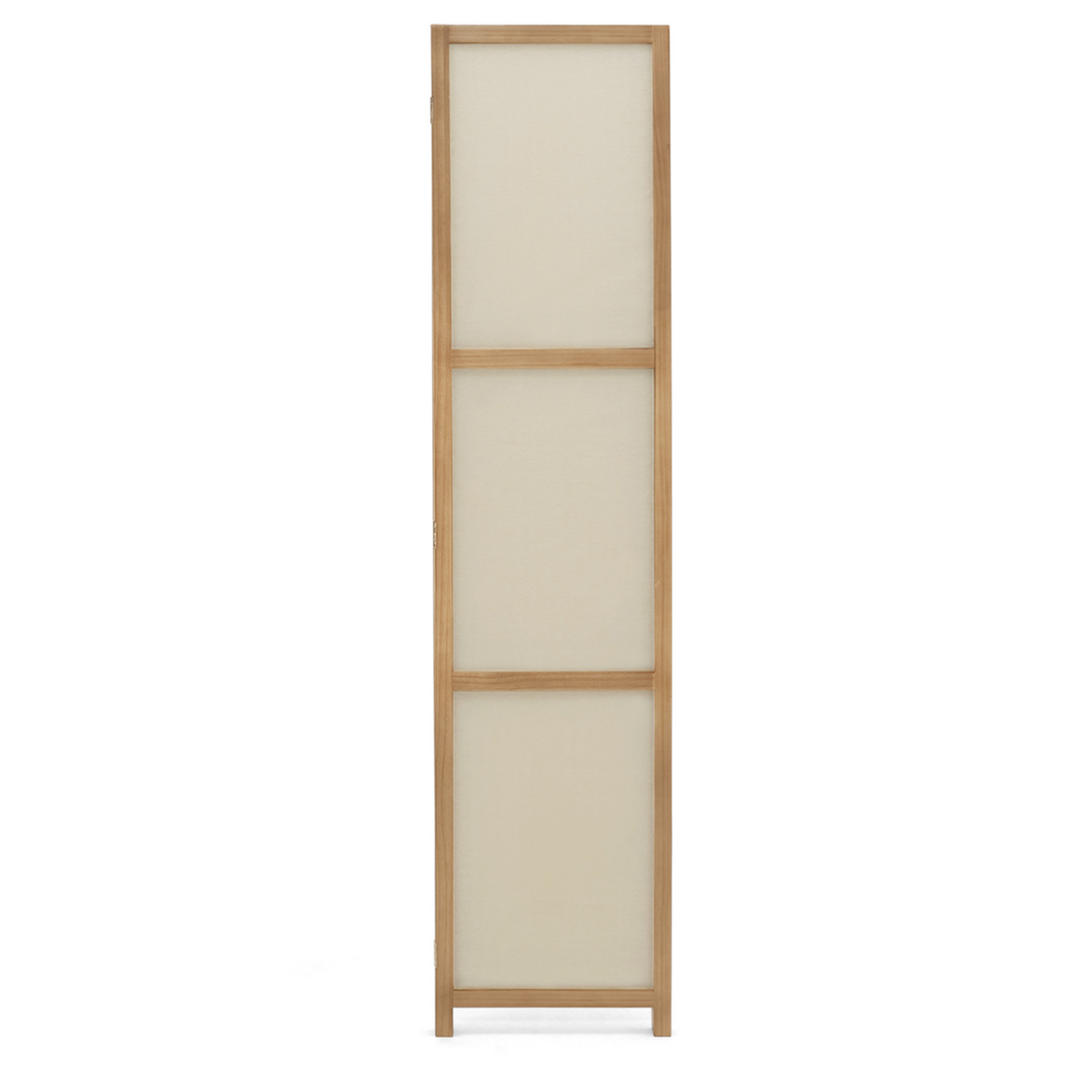 ID MARKET Paravent intérieur bois et tissu beige