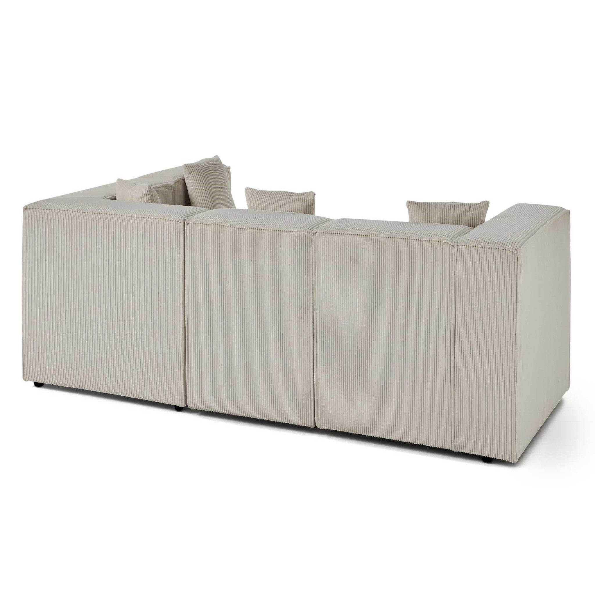 Voir la diapositive 5 : LISA DESIGN Arty - canapé modulable d'angle droit 4 places - en velours côtelé