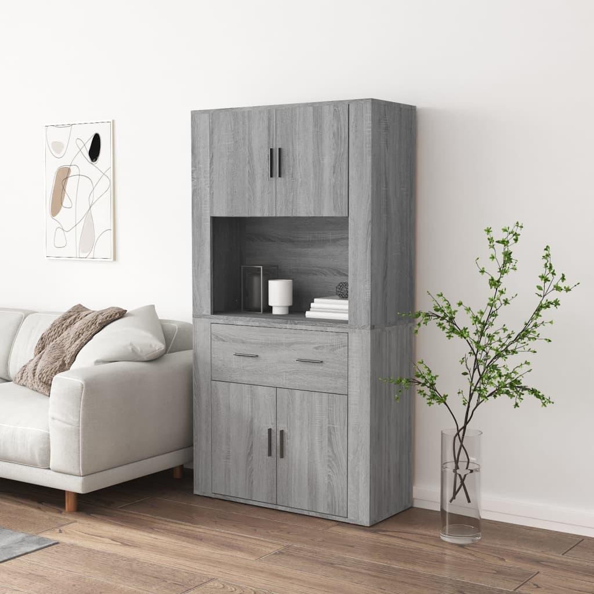 VIDAXL Buffet haut Sonoma gris Bois d'ingenierie
