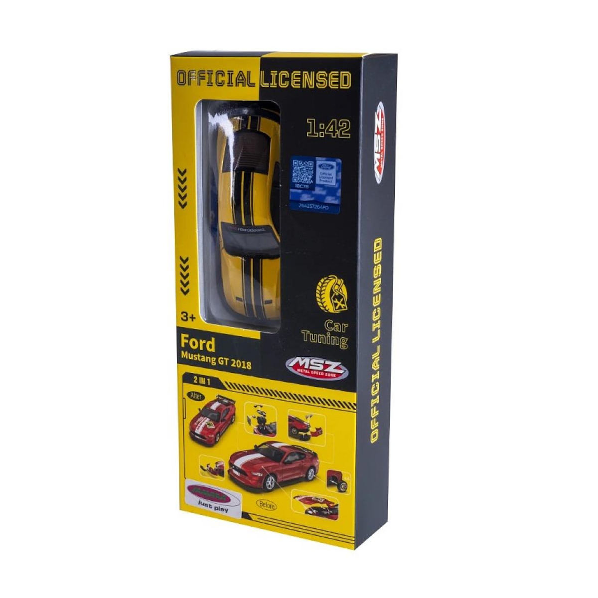 Jamara Ford Mustang GT miniature 1:42 jaune 2en1