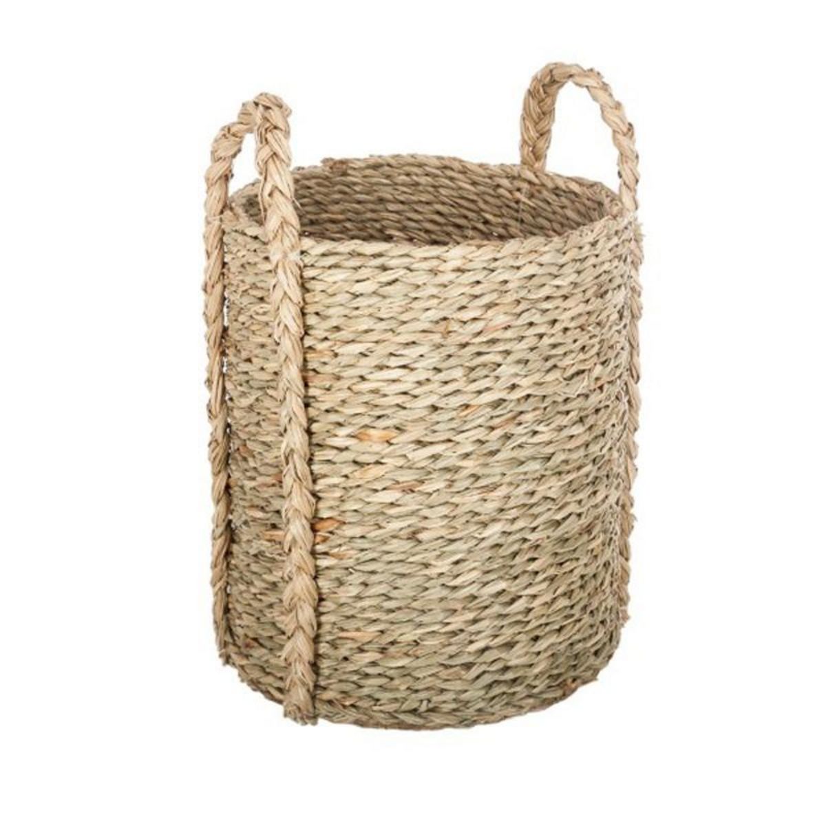  Lot de 3 Paniers de Rangement Cylindrique  Seagrass  35cm Naturel