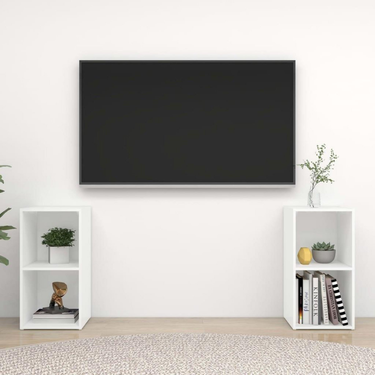 VIDAXL Meubles TV 2 pcs Blanc 72x35x36,5 cm Bois d'ingenierie