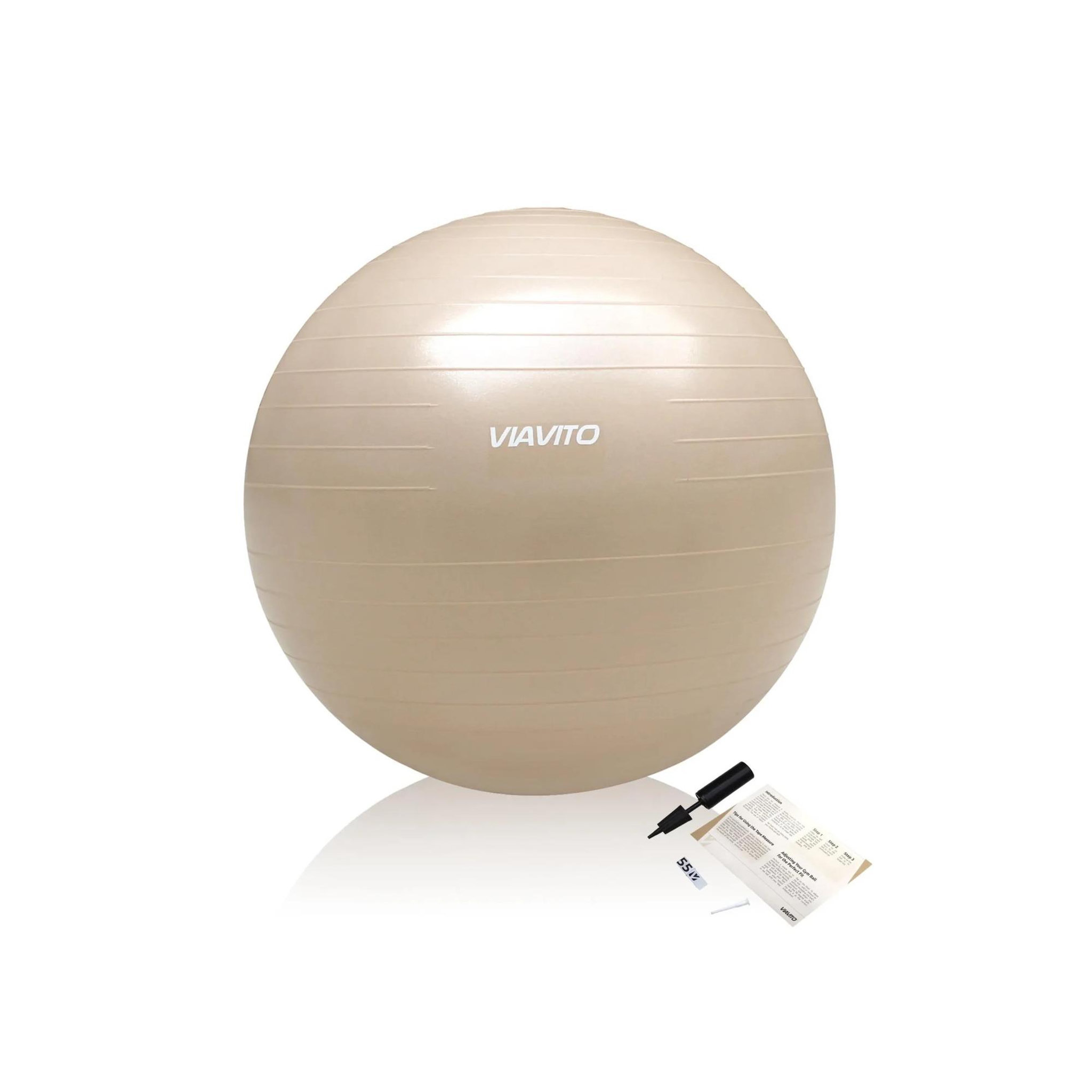 VIAVITO Ballon de gymnastique  - viavito - 55 cm - anti burst - beige
