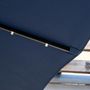 Voir la diapositive 6 : OUTSUNNY Parasol lumineux rectangulaire inclinable dim. 2,68L x 2,05l x 2,48H m parasol LED solaire métal polyester haute densité bleu