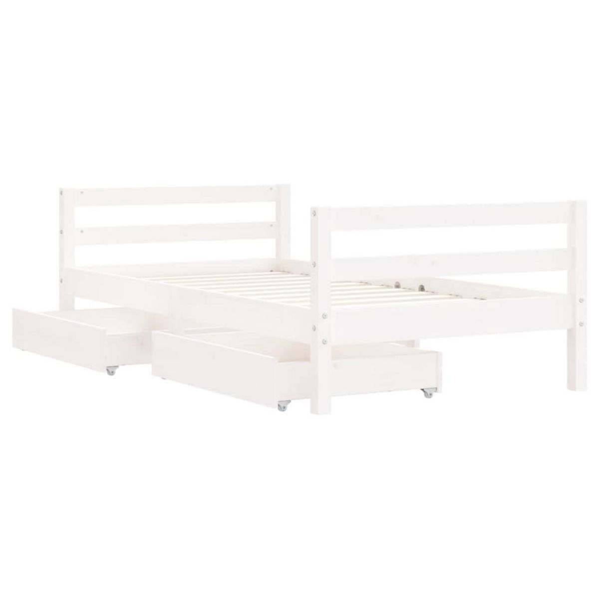 VIDAXL Cadre de lit pour enfant tiroirs blanc 80x160cm bois pin massif