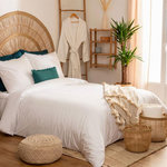 ATMOSPHERA Parure de Lit 3 Pièces  Percale  260x240cm Blanc