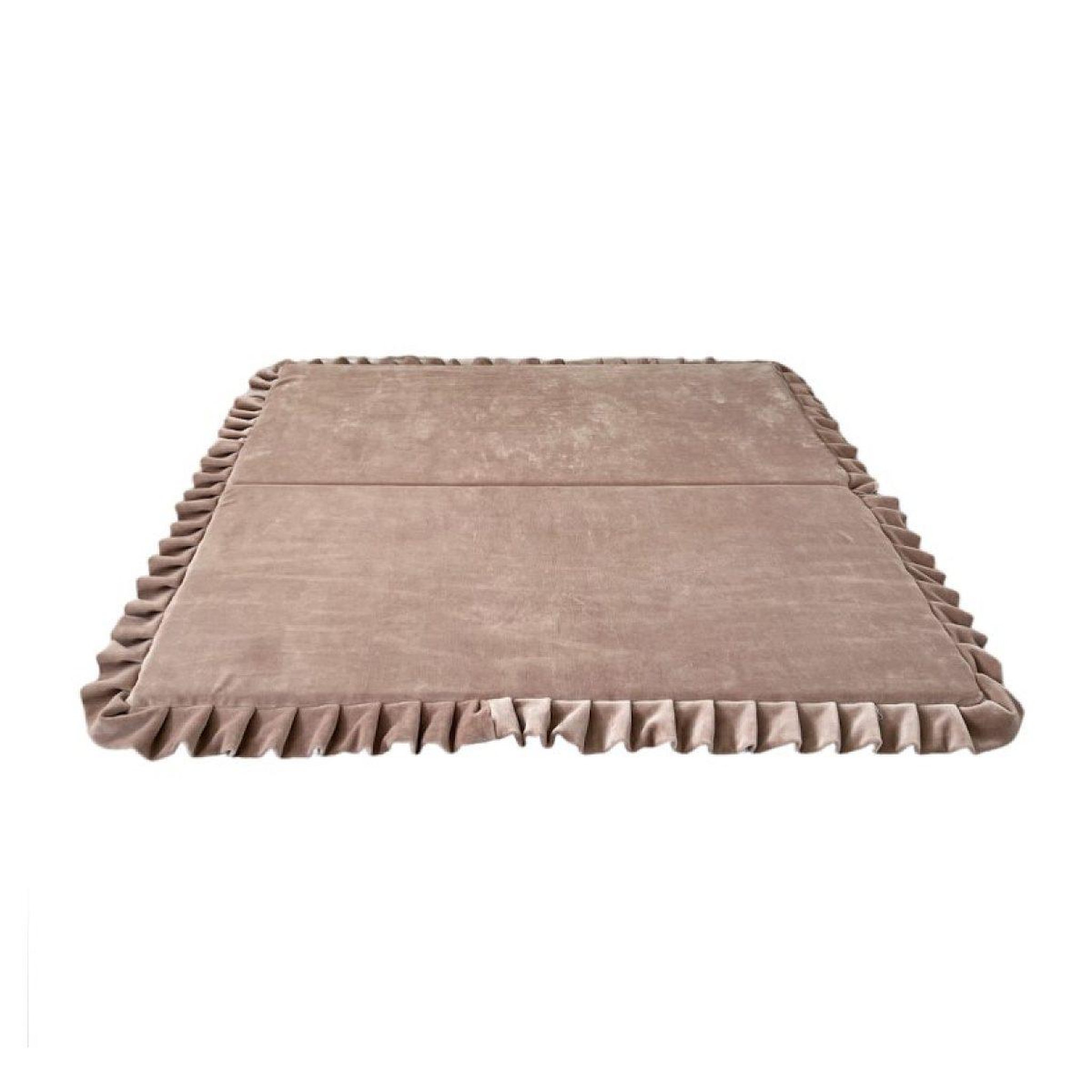 MONIO FOR KIDS Tapis de jeu pliable en velours carré beige 125x125