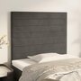 Voir la diapositive 1 : VIDAXL Tetes de lit 2 pcs Gris fonce 100x5x78/88 cm Velours