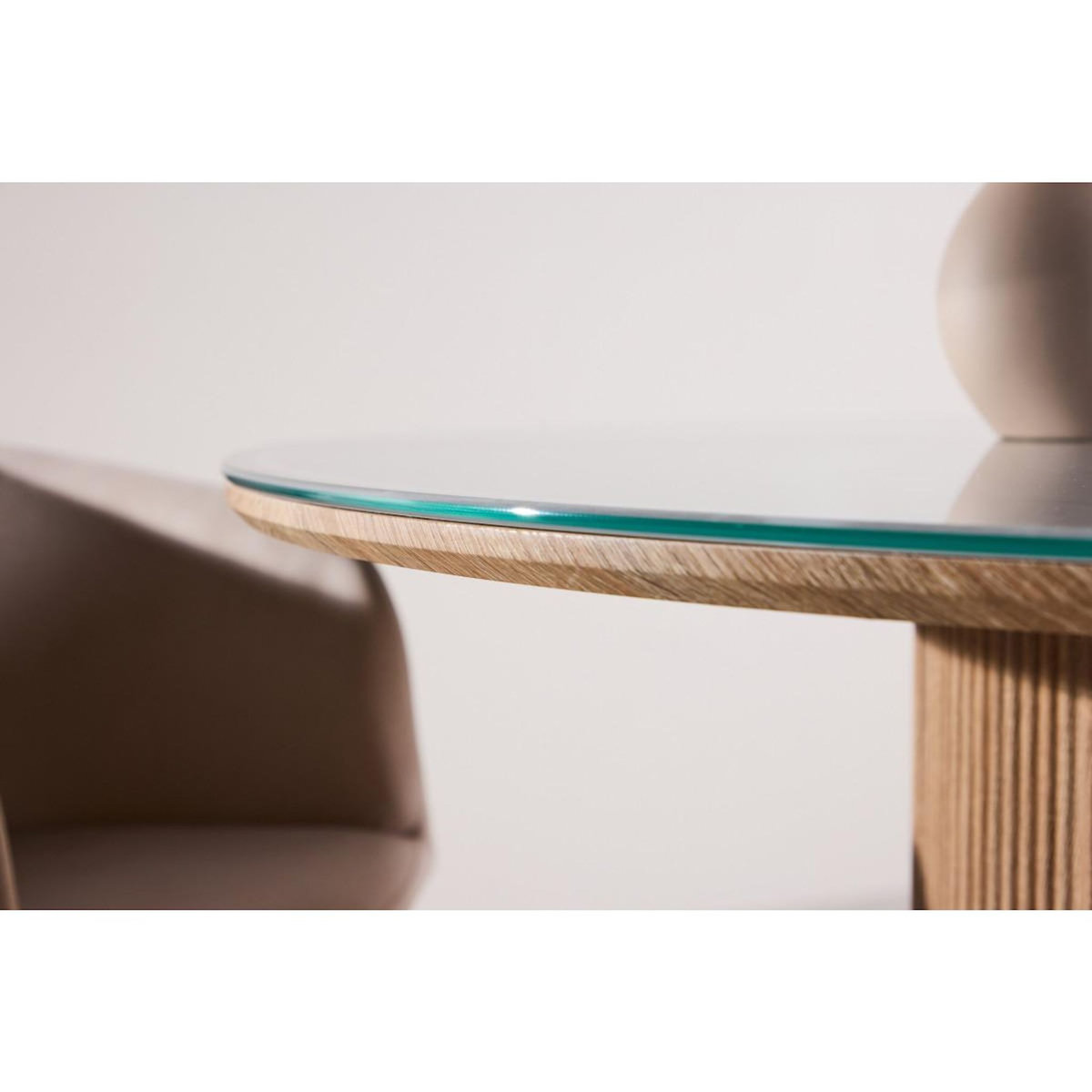 Paris Prix Table à Manger en Verre  Haron  120cm Blanc & Naturel