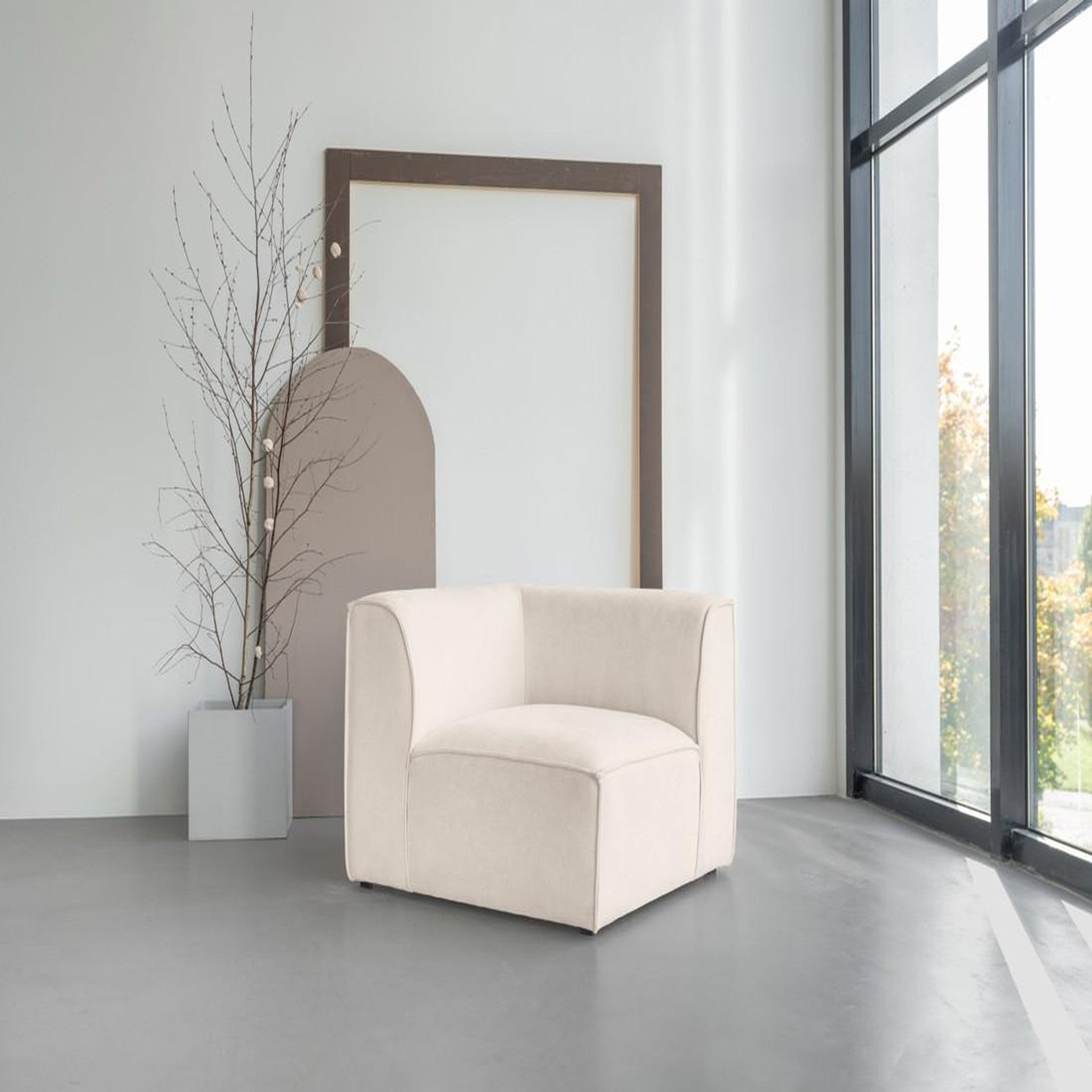 Voir la diapositive 5 : BEST MOBILIER Felix - module d'assise d'angle réversible en tissu texturé