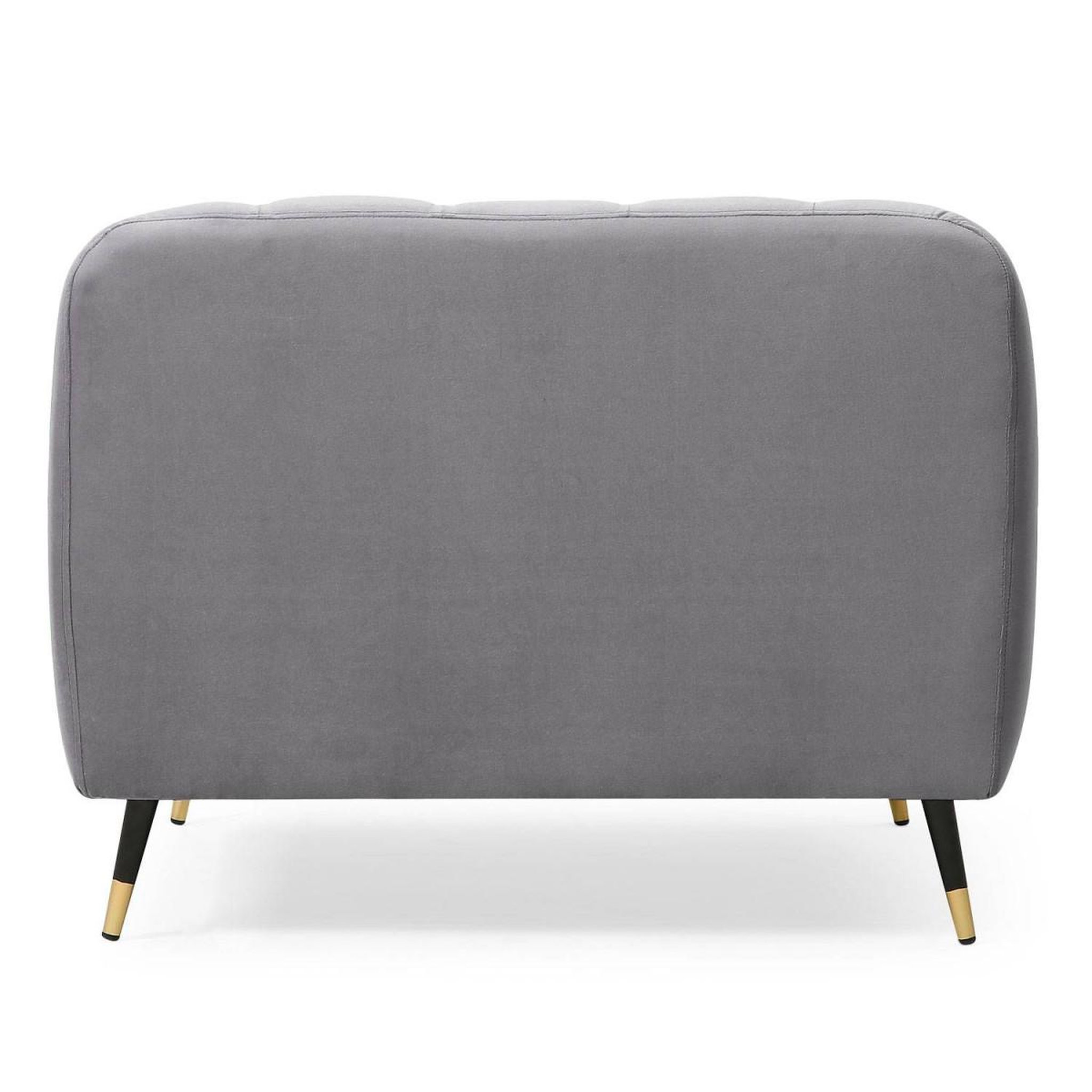 Voir la diapositive 2 : Paris Prix Fauteuil capitonné en velours  glamour  93cm gris