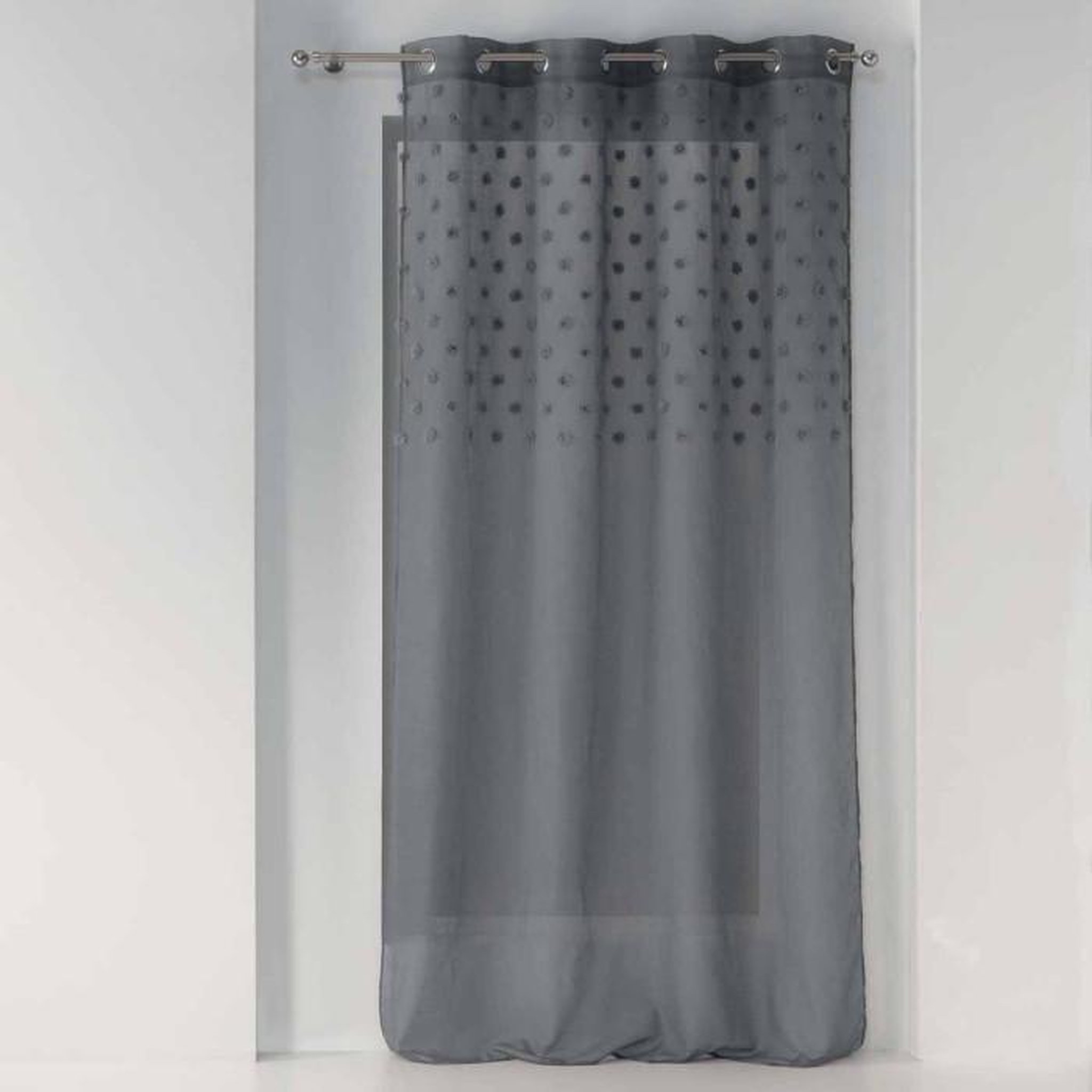 Voir la diapositive 1 : Paris Prix Rideau Voilage à Œillets  Mélusine  140x240cm Anthracite