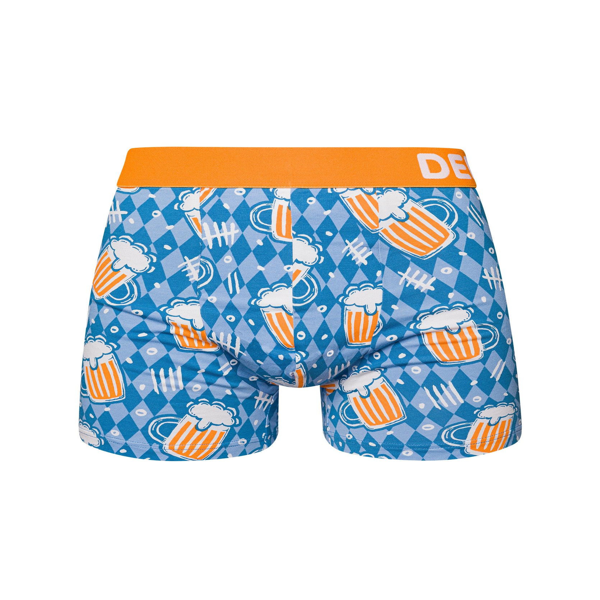 DEDOLES Boxer homme comptage de bières. Coloris disponibles : Bleu