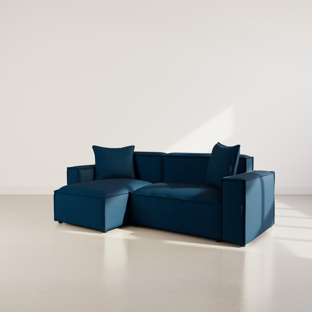 BEST MOBILIER Atlas - canapé d'angle réversible 4 places en velours texturé