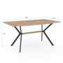 Voir la diapositive 4 : ID MARKET Table à manger rectangle LOUISON 8 personnes bois et noir design industriel 160 cm