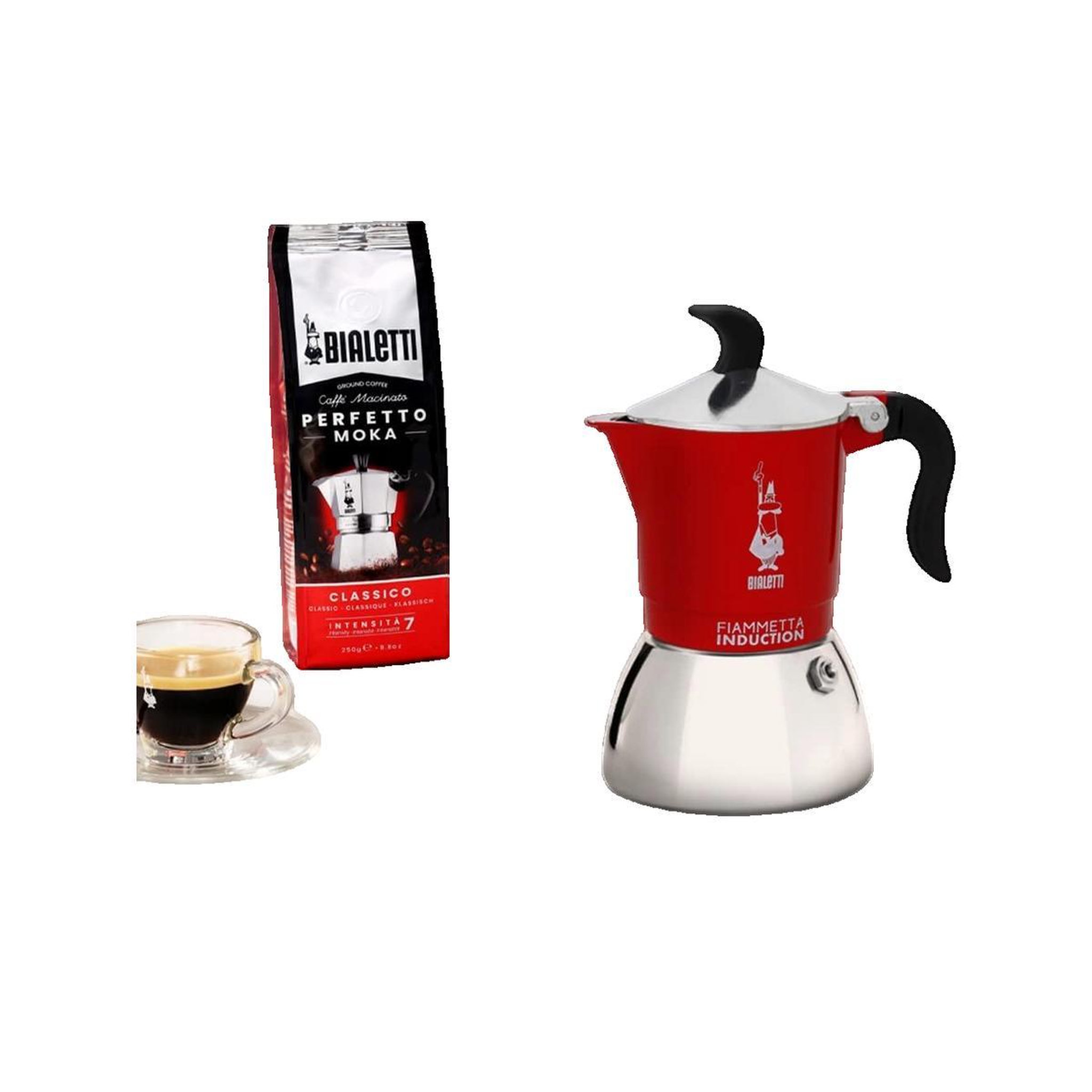 Voir la diapositive 2 : BIALETTI Cafetière Bialetti La Fiammetta rouge pour induction