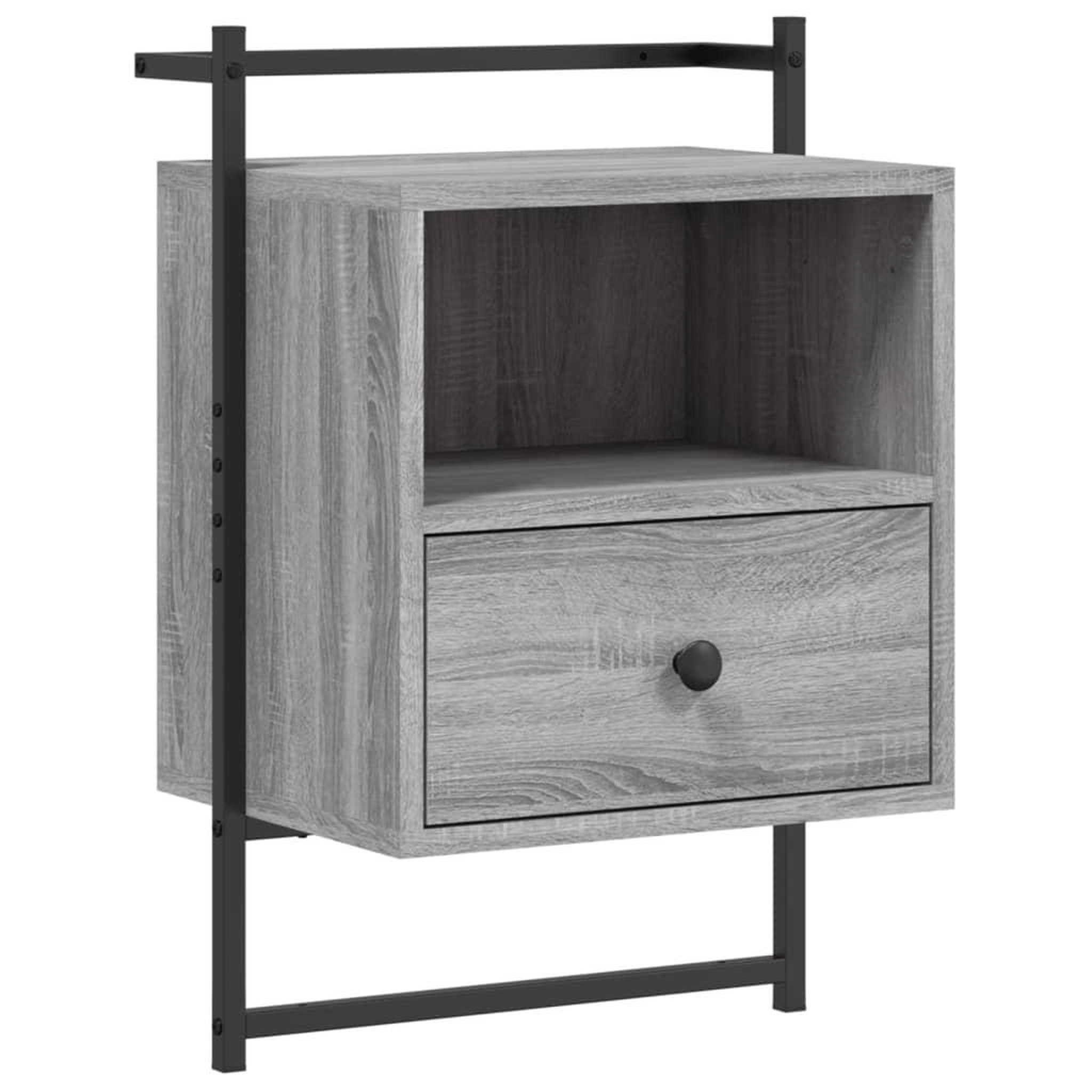 Voir la diapositive 2 : VIDAXL Table de chevet murale sonoma gris 40x30x61cm bois d'ingenierie