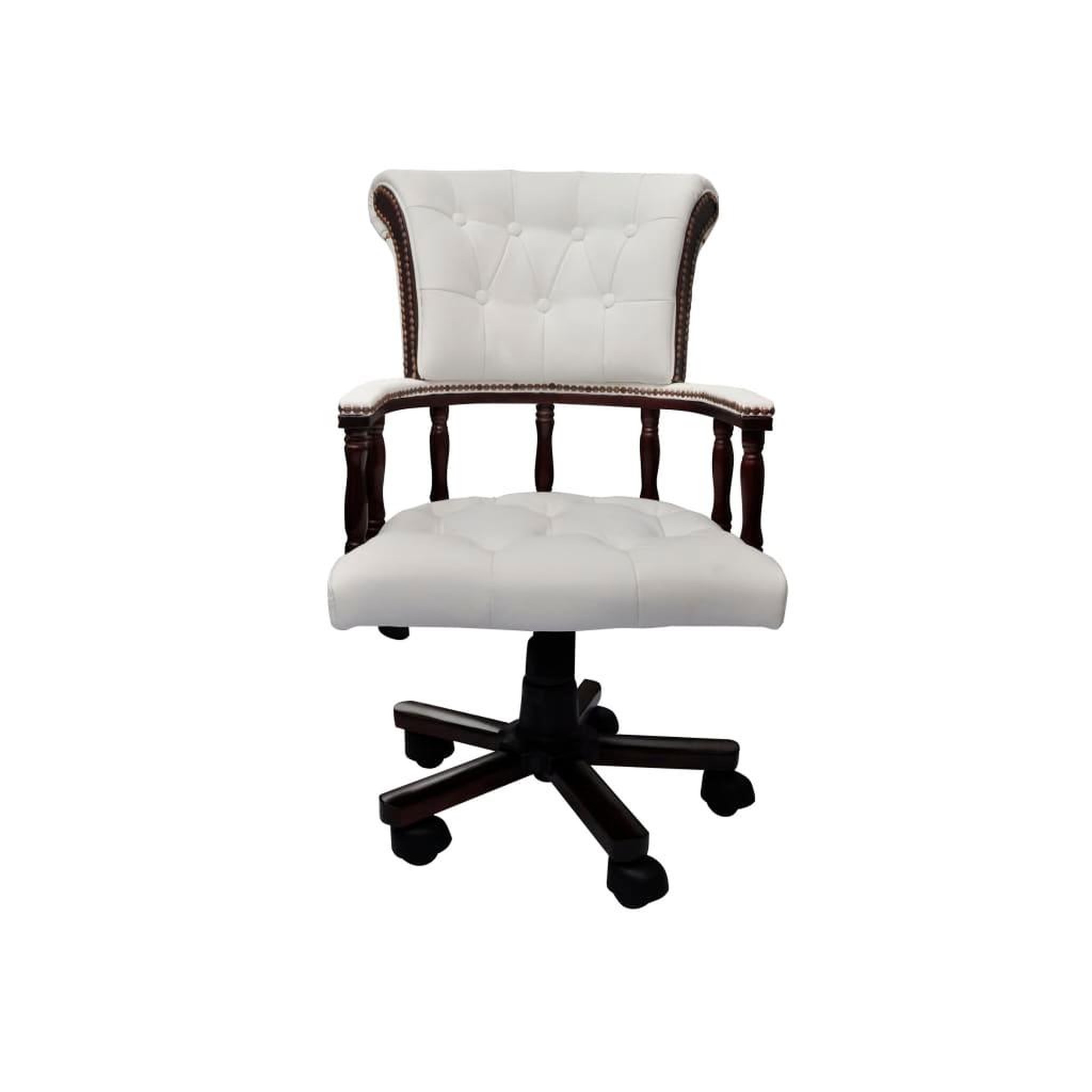 Voir la diapositive 2 : VIDAXL Chaise de bureau pivotante Blanc