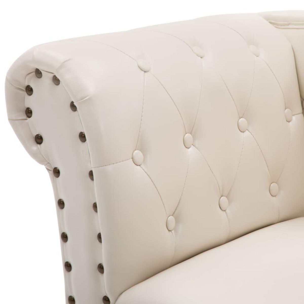 VIDAXL Chaise longue Blanc creme Similicuir