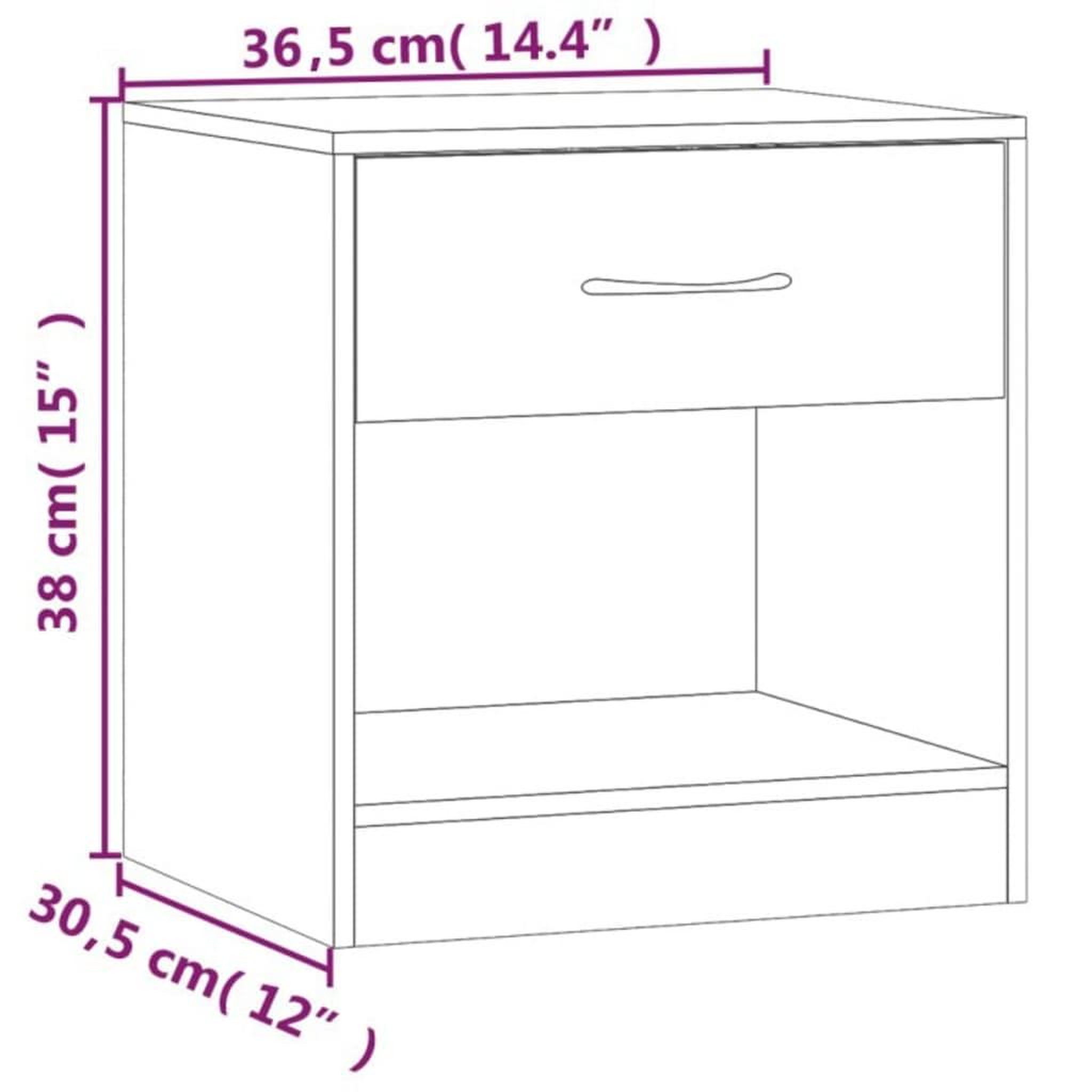 Voir la diapositive 6 : VIDAXL Table de chevet 2 pcs avec tiroir Blanc