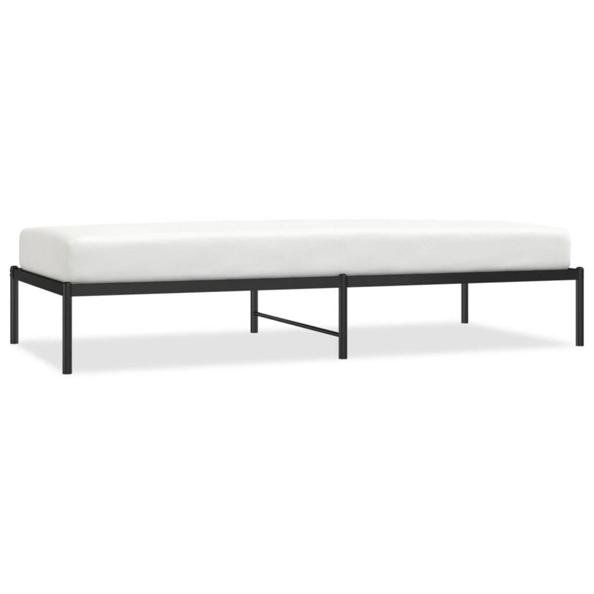VIDAXL Cadre de lit metal sans matelas noir 90x200 cm