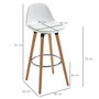 Voir la diapositive 3 : HOMCOM Tabourets de bar style scandinave - lot de 2 tabourets de bar avec repose-pieds - piètement bois de hêtre assise PU blanc