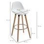 Voir la diapositive 3 : HOMCOM Tabourets de bar style scandinave - lot de 2 tabourets de bar avec repose-pieds - piètement bois de hêtre assise PU blanc