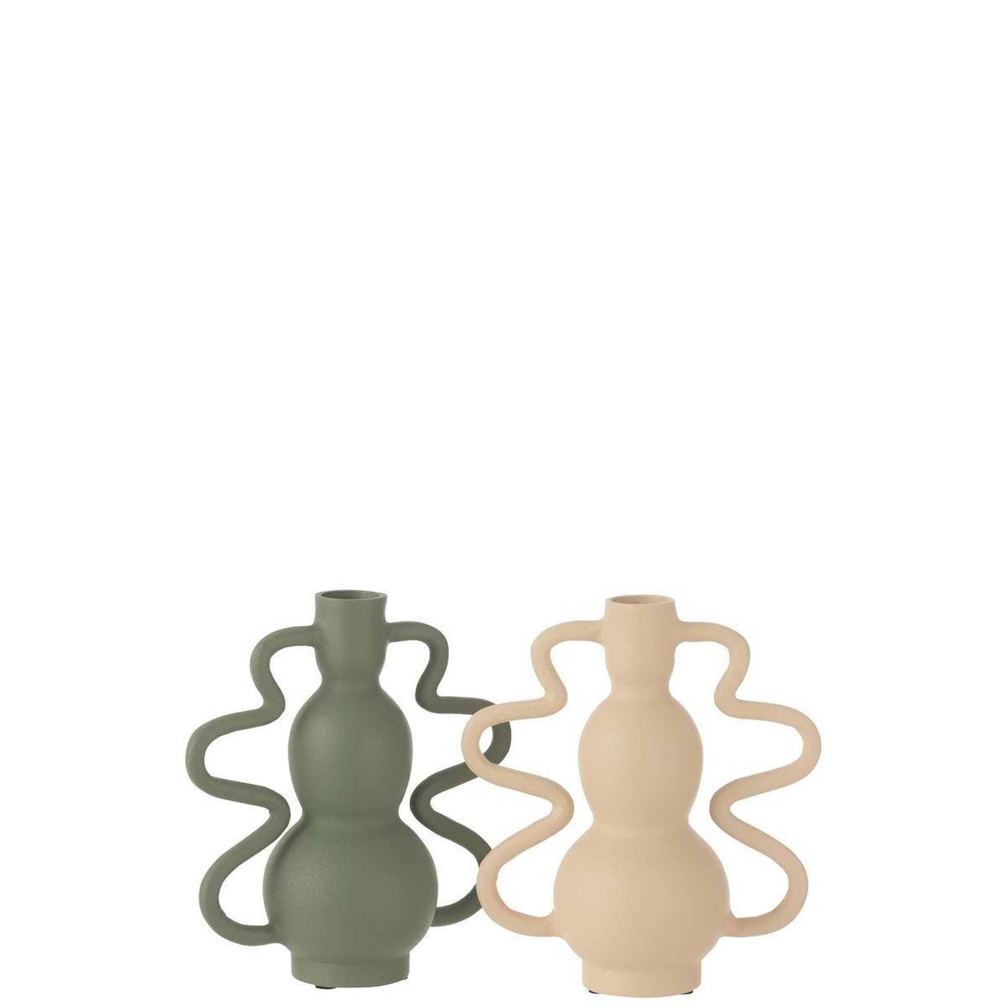 Voir la diapositive 2 : J-LINE Vase Design en Aluminium  Marie  21cm Beige