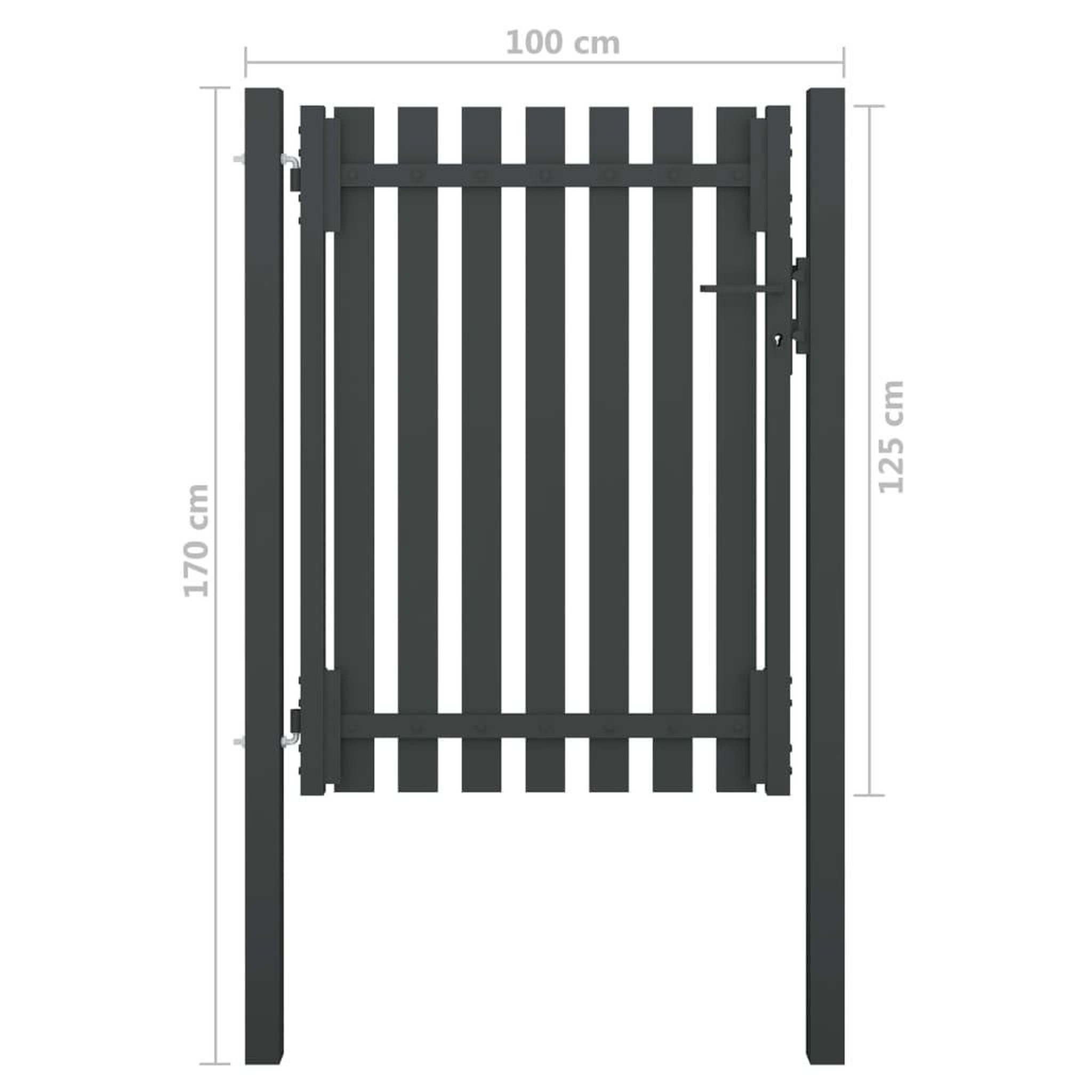 Voir la diapositive 4 : VIDAXL Portail de cloture de jardin Acier 1x1,7 m Anthracite