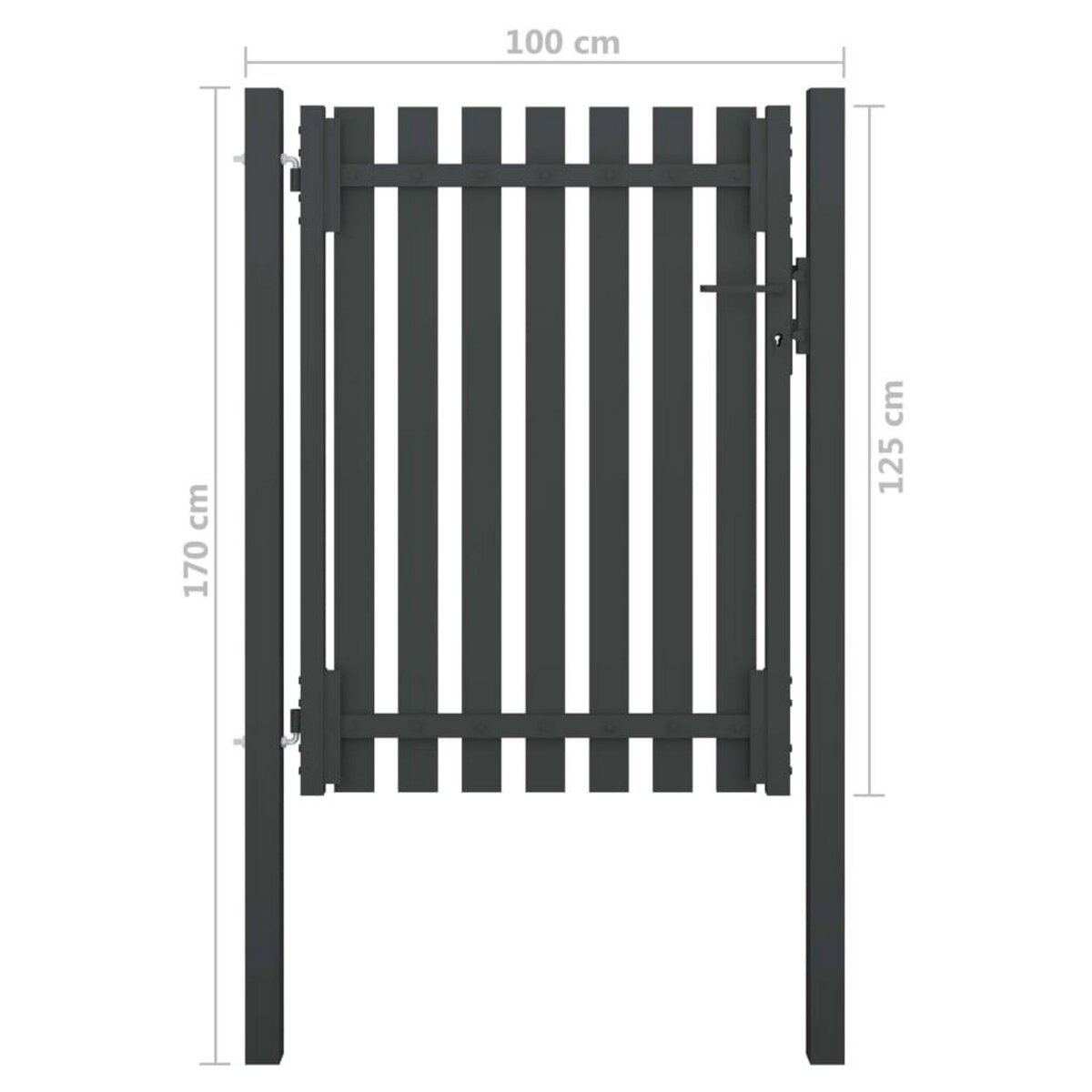 VIDAXL Portail de cloture de jardin Acier 1x1,7 m Anthracite