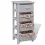 Voir la diapositive 3 : VIDAXL Armoire avec 1 tiroir et 3 paniers Blanc Bois de Paulownia