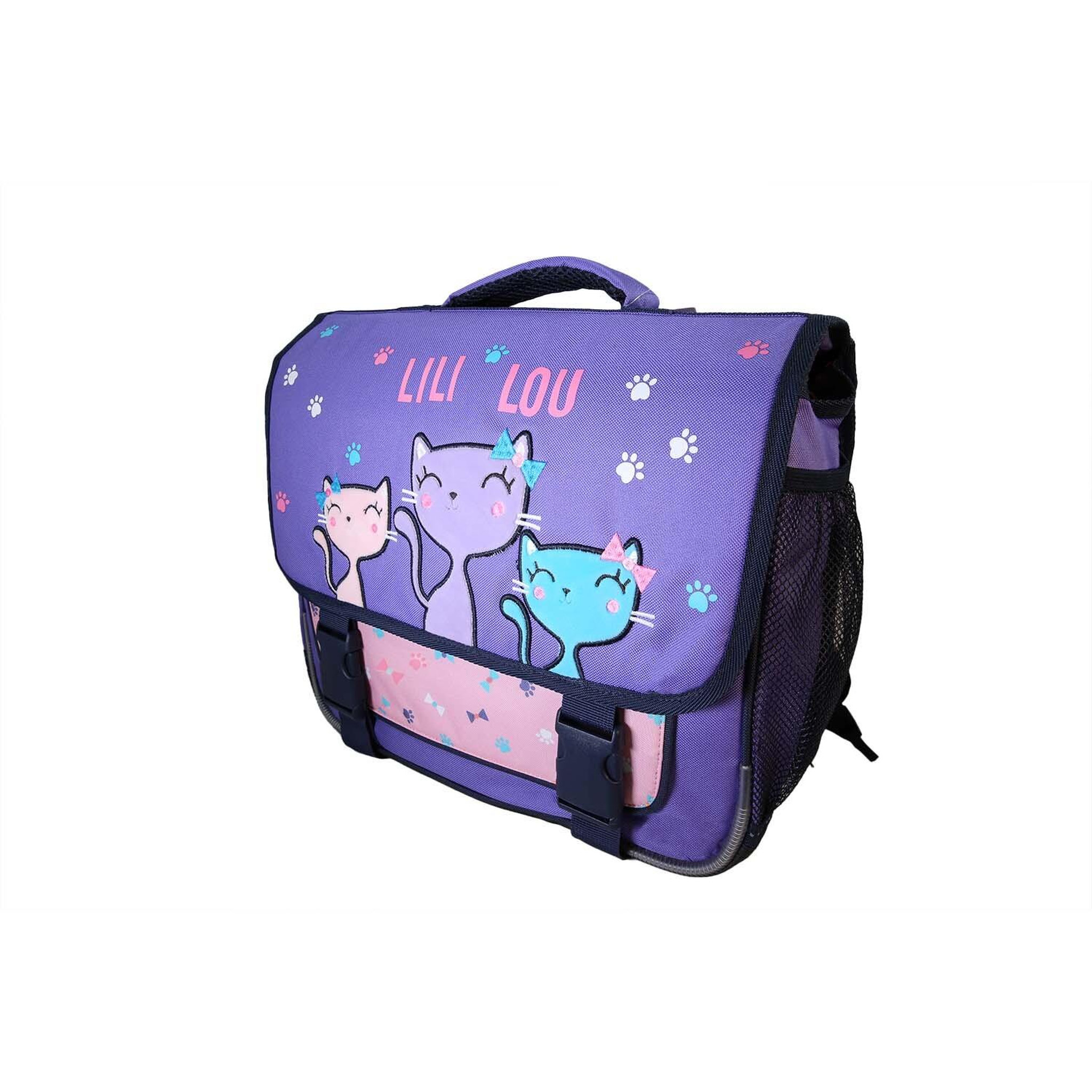 Voir la diapositive 2 : Bagtrotter Lili Lou - Cartable scolaire 38 cm - Violet - Fille - 2 Compartiments