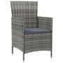 Voir la diapositive 3 : VIDAXL Ensemble a manger d'exterieur 3pcs coussins gris resine tressee