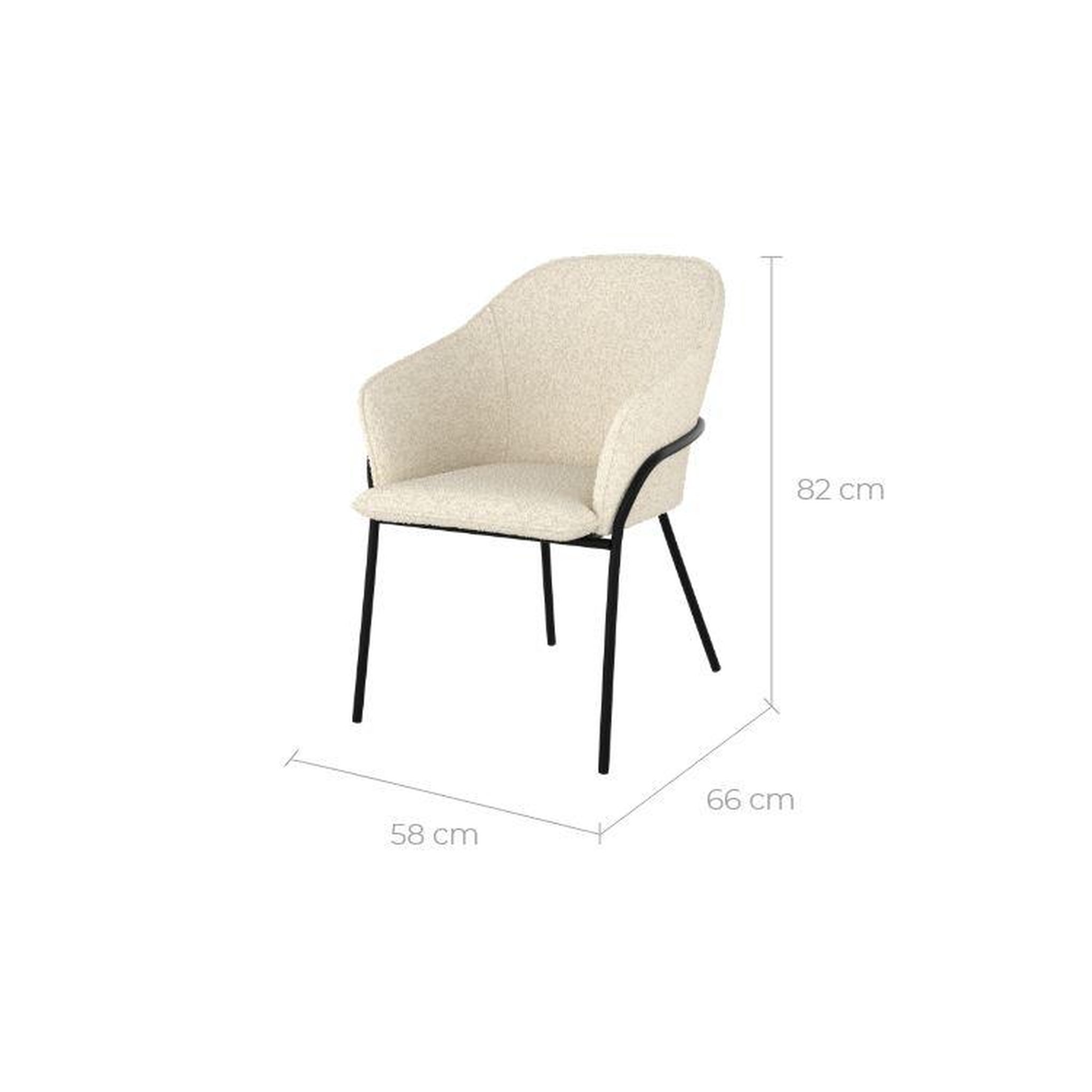 Voir la diapositive 4 : MAISON PAVANE Chaise effet laine bouclette blanche et pieds en métal-toscane