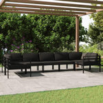 VIDAXL Salon de jardin 7 pcs avec coussins Aluminium Anthracite