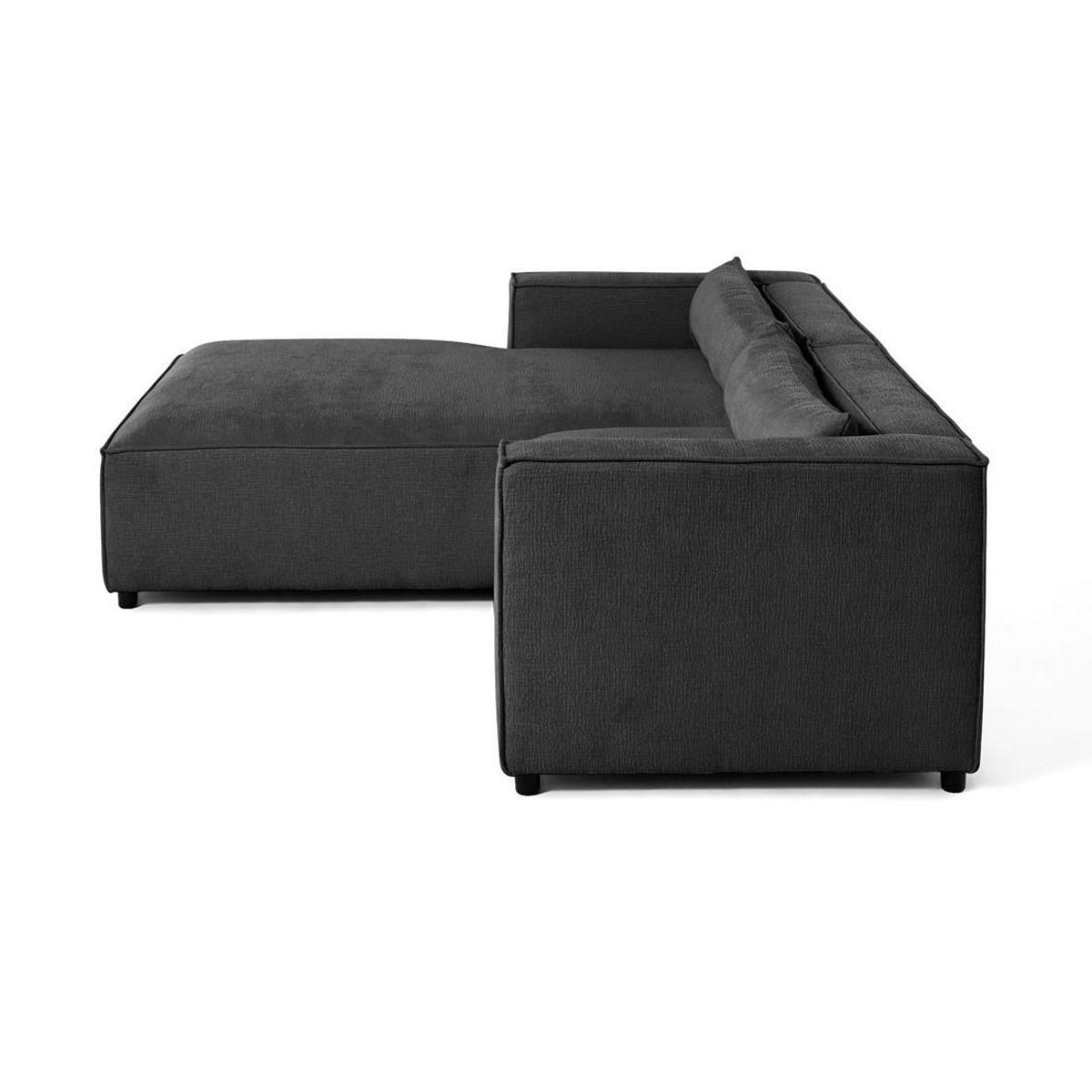 LISA DESIGN Ela - canapé d'angle gauche 4 places - en tissu velours relief