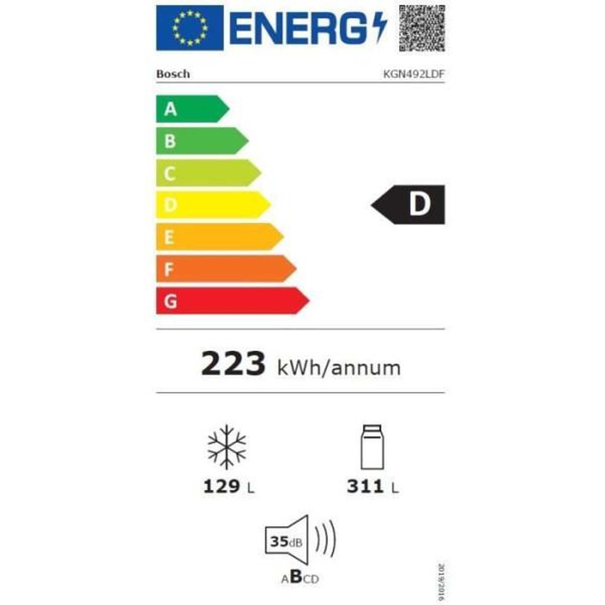 Voir la diapositive 4 : BOSCH Réfrigérateur combiné 70cm 440l nofrost - KGN492LDF