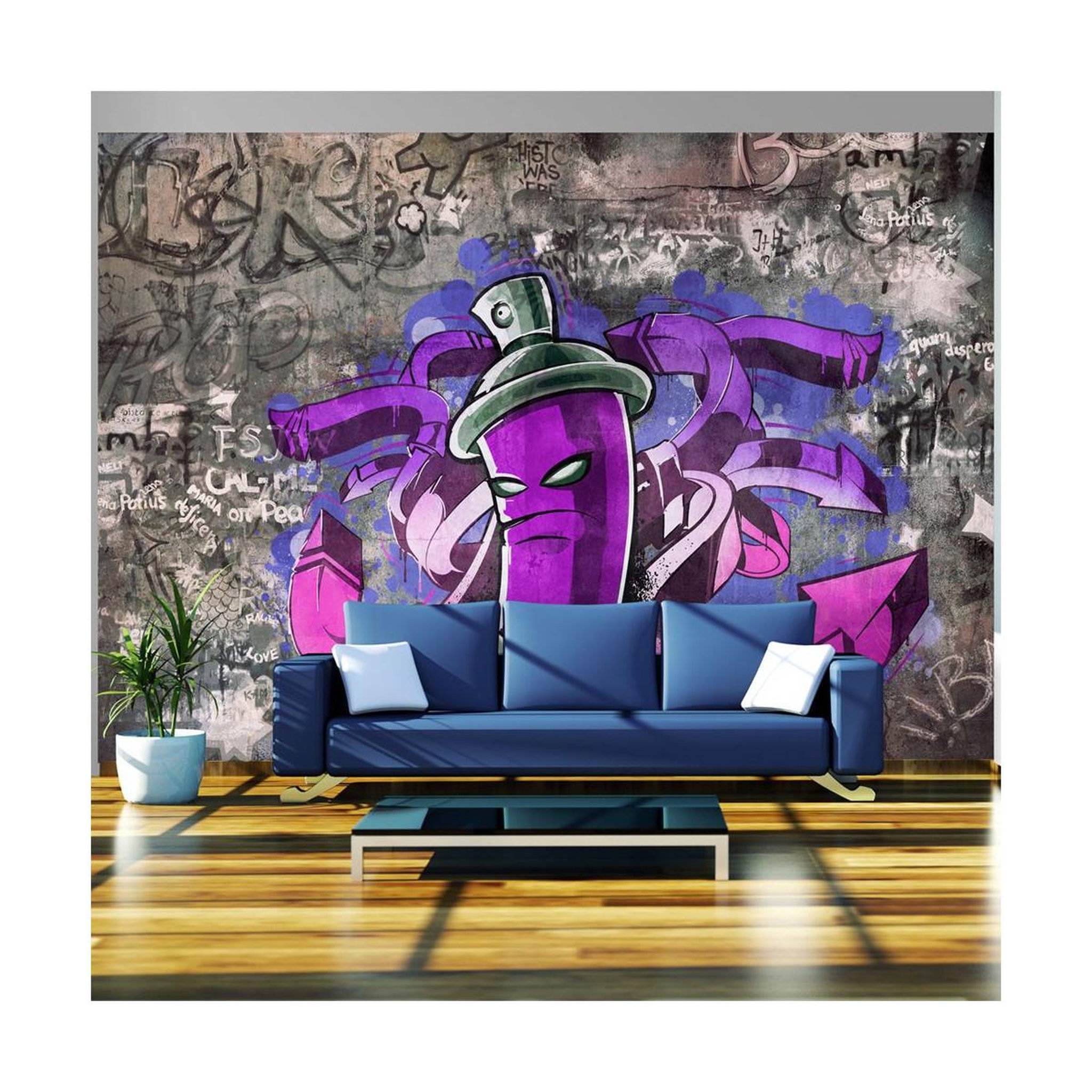 Paris Prix Papier peint  graffiti spray can. Coloris disponibles : Multicolore