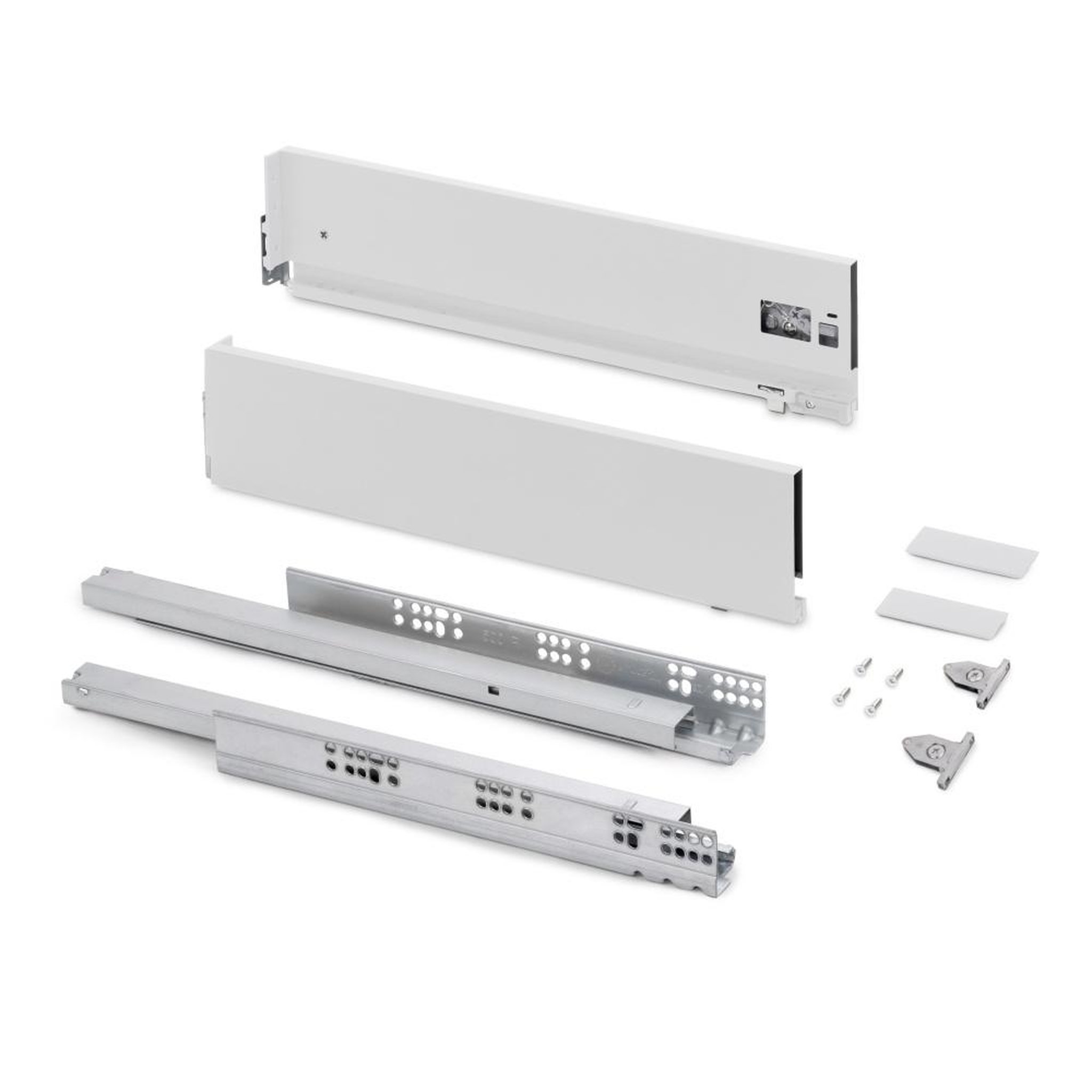 EMUCA SRL Tiroir extérieur Vertex avec réglages 3D hauteur 131mm -  40kg -  profondeur 450mm -  Acier -  Peint en aluminium