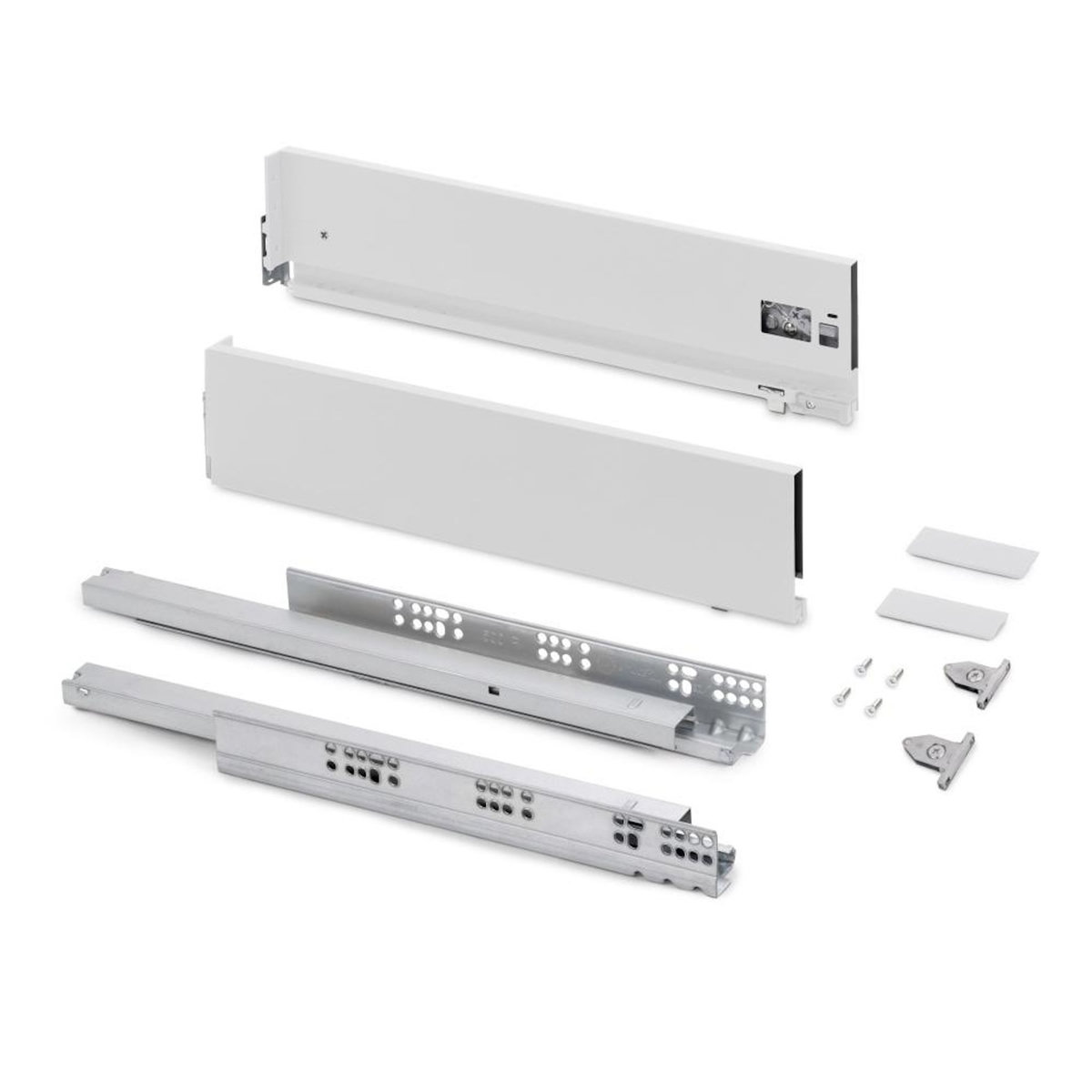 EMUCA SRL Tiroir extérieur Vertex avec réglages 3D hauteur 131mm -  40kg -  profondeur 450mm -  Acier -  Peint en aluminium