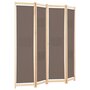 Voir la diapositive 3 : VIDAXL Cloison de separation 4 panneaux Marron 160x170x4 cm Tissu